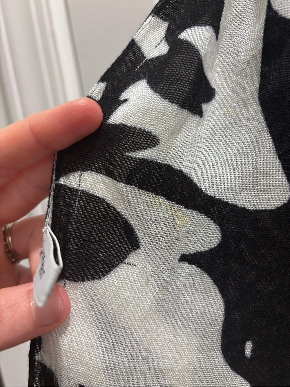 Nine West Black and White Floral Wrap Scarf